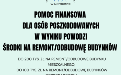 Bezzwrotne środki na remont lub odbudowę uszkodzonych budynków podczas powodzi