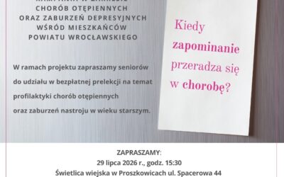 Spotkanie dla seniorów: Kiedy zapominanie przeradza się w chorobę?